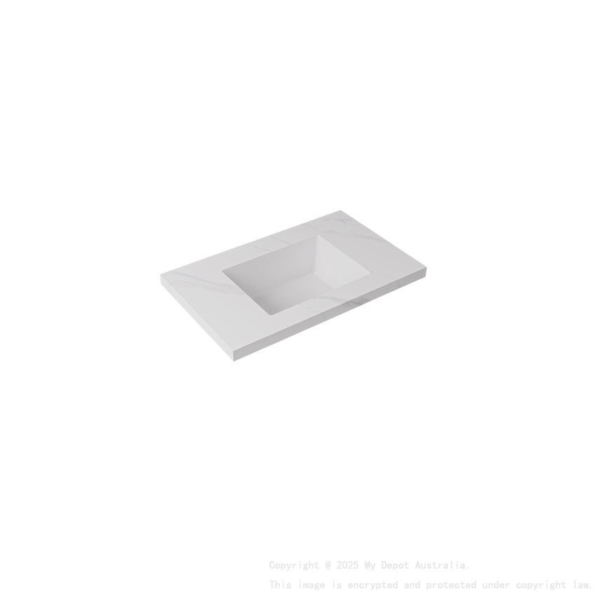 750x460x190mm Carrara White Sintered Stone Seamlessjoined With Fine Ceramic Basin Single Bowl No Tap Hole