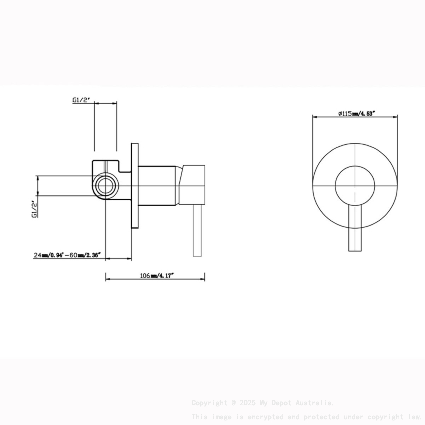 Pentro Matte Black Round Shower Mixer Tap