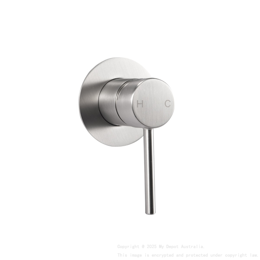 Pentro Brushed Nickel Round Shower Mixer Tap with 65mm Cover plate