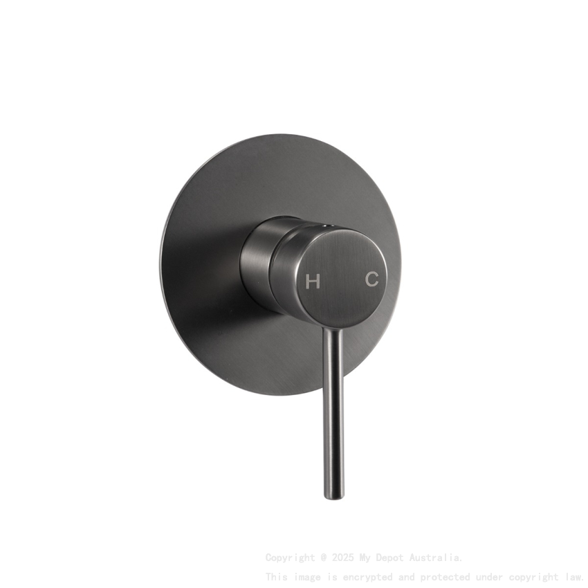 Pentro Gun Metal Grey Round Shower Mixer Tap