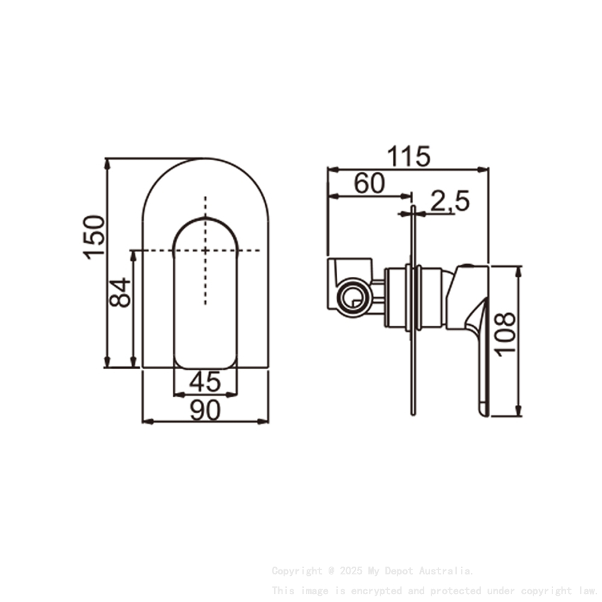 Persano Chrome Wall Mixer