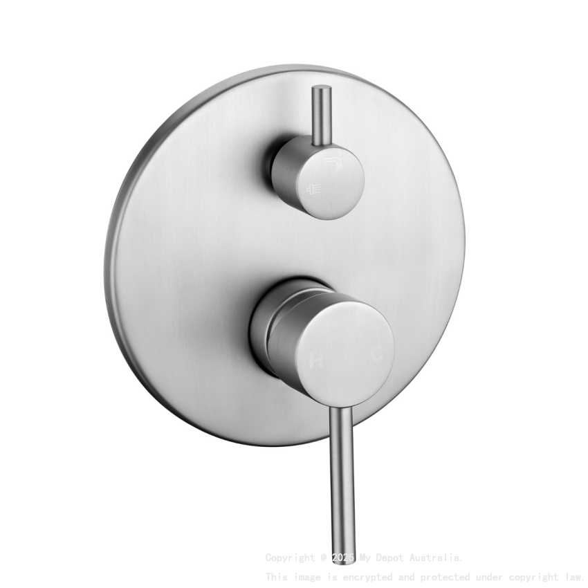 Pentro Brushed Nickel Round Shower Mixer