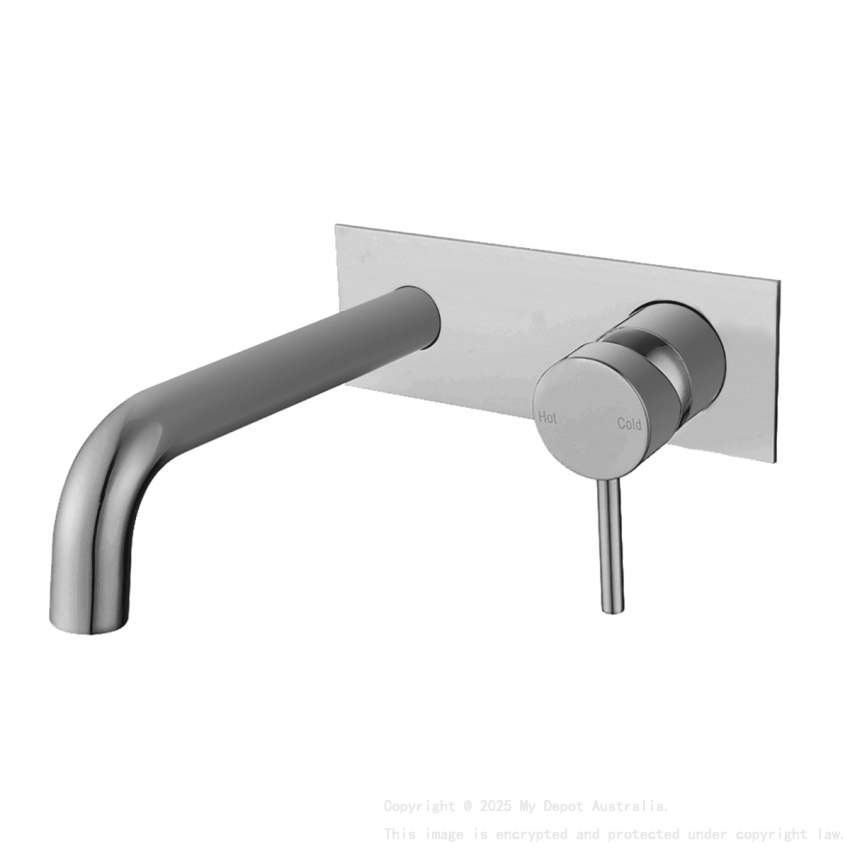 Pentro Brushed Nickel Wall Mixer With Round Spout