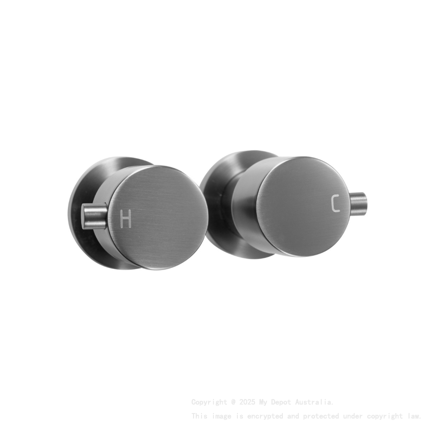 Pentro  Gun Metal Grey Round Shower Taps