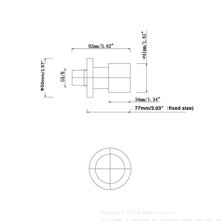 Pentro  Gun Metal Grey Round Shower Taps