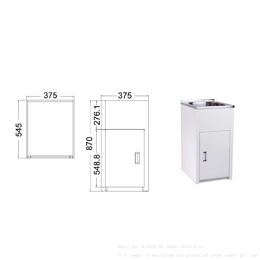 30L Conpact Laundry Tub with Cabinet