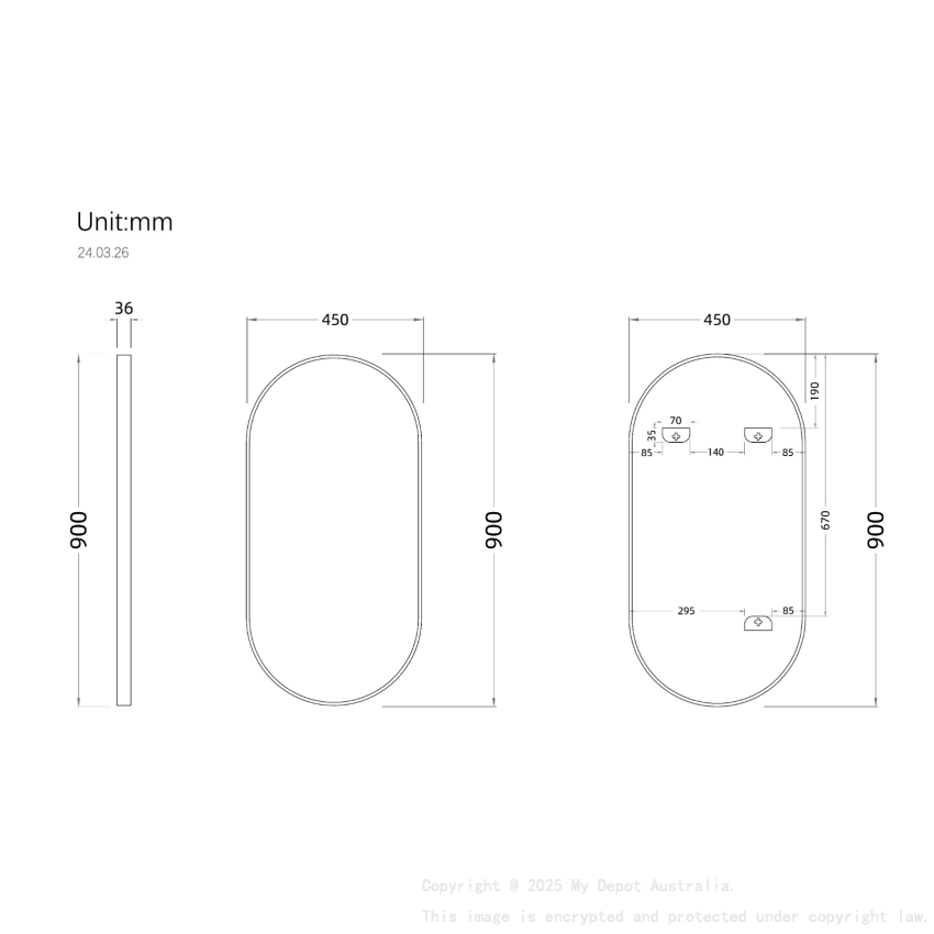 450mm Bronze Framed Bathroom Oval Mirror
