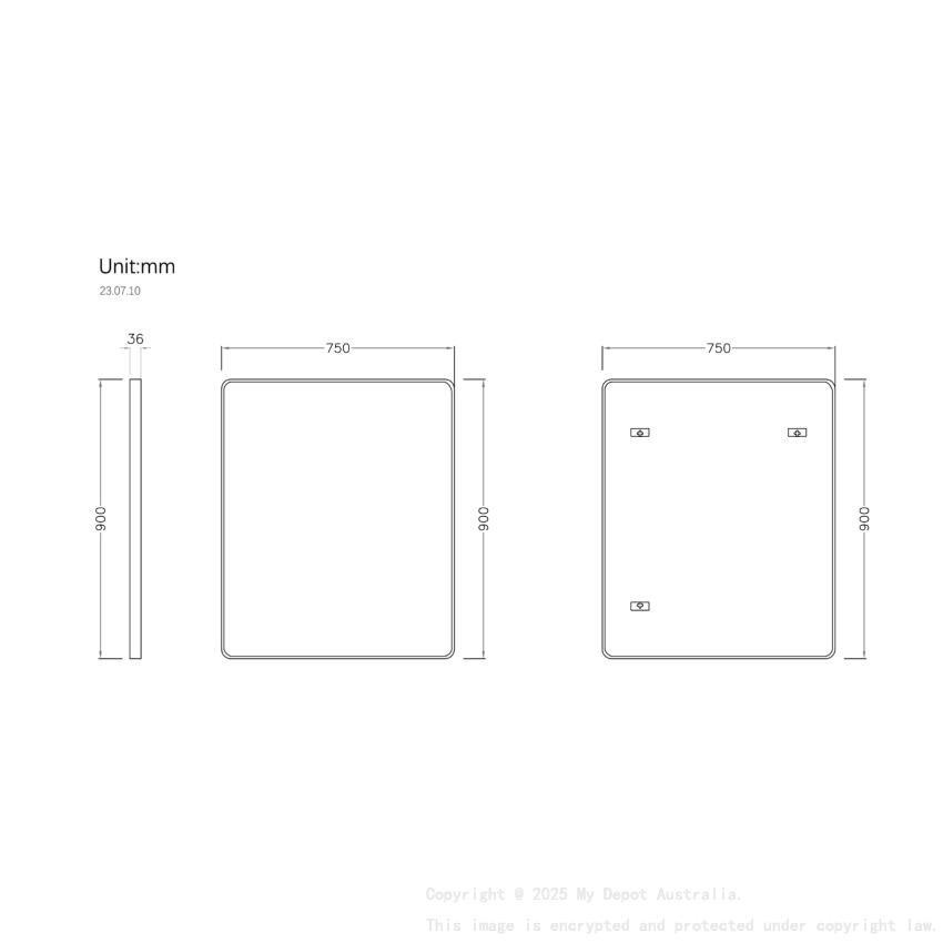750mm Bronze Framed Bathroom Rectangle Mirror