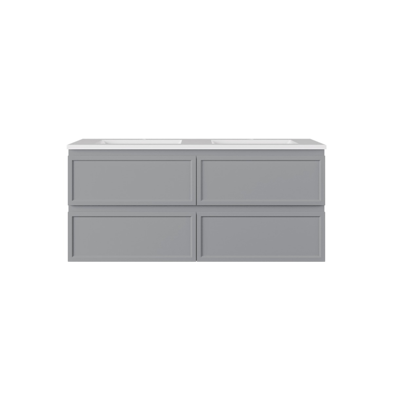 1190*455*500mm Matte Grey New Hamilton Federation Slim Wall Hung Cabinet For Single Bowl And Double Bowl