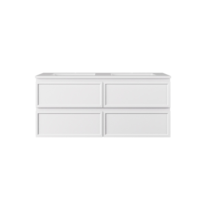1190*455*500mm Matte White New Hamilton Federation Slim Wall Hung Cabinet For Single Bowl And Double Bowl