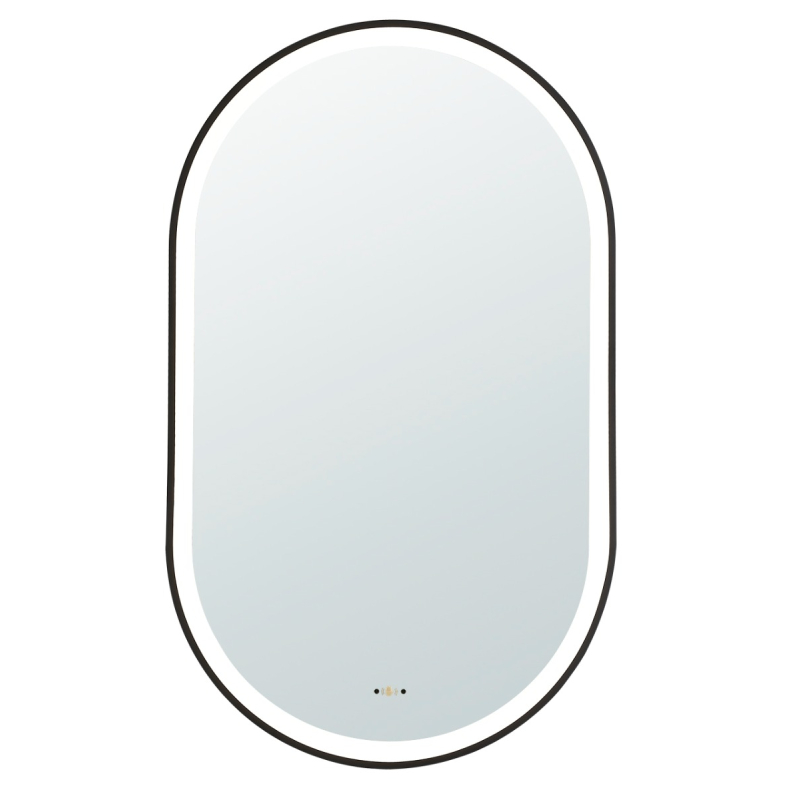 450(W)*900mm(H) Matte Black Ellips Framed LED Mirror