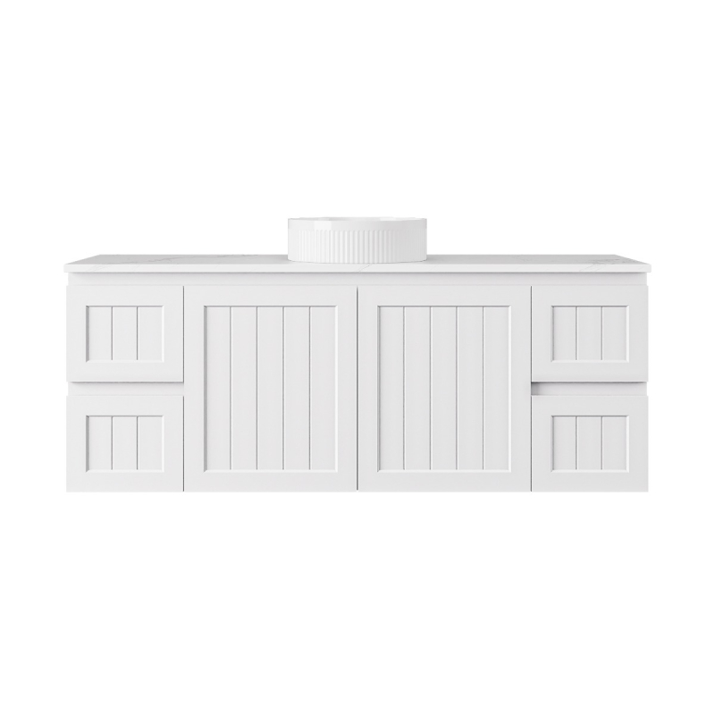 1490*455*560mm Matte White Archill Federation Wall Hung Ensuite PVC Cabinet 