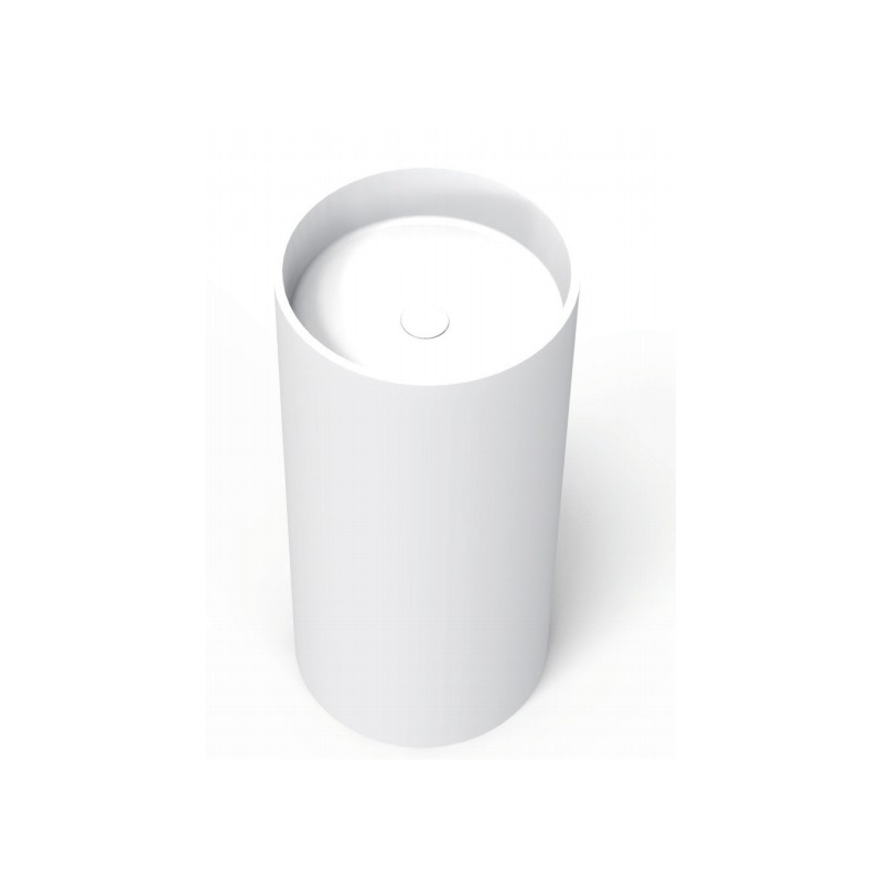 450X450X900mm Matt White Olley Solid Surface Stone Pedestal Basin None Overflow 32mm Waste