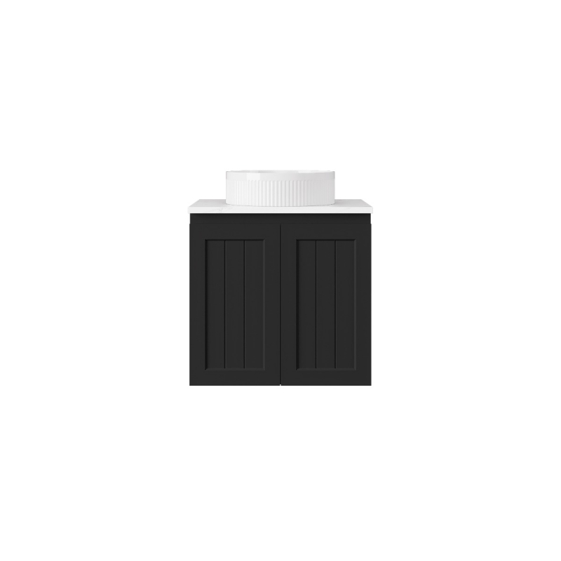 590*455*560mm Matte Black Archill Federation Wall Hung Ensuite PVC Cabinet 