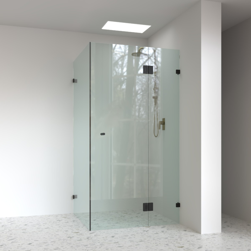 10mm Corner Frameless Shower Screens, L Shape, Pivot Door
