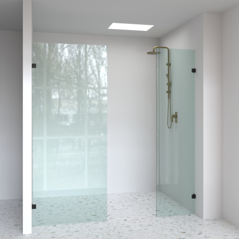 10mm Wall to Wall Frameless Shower Screens, Twin Panel, Fixed Panel
