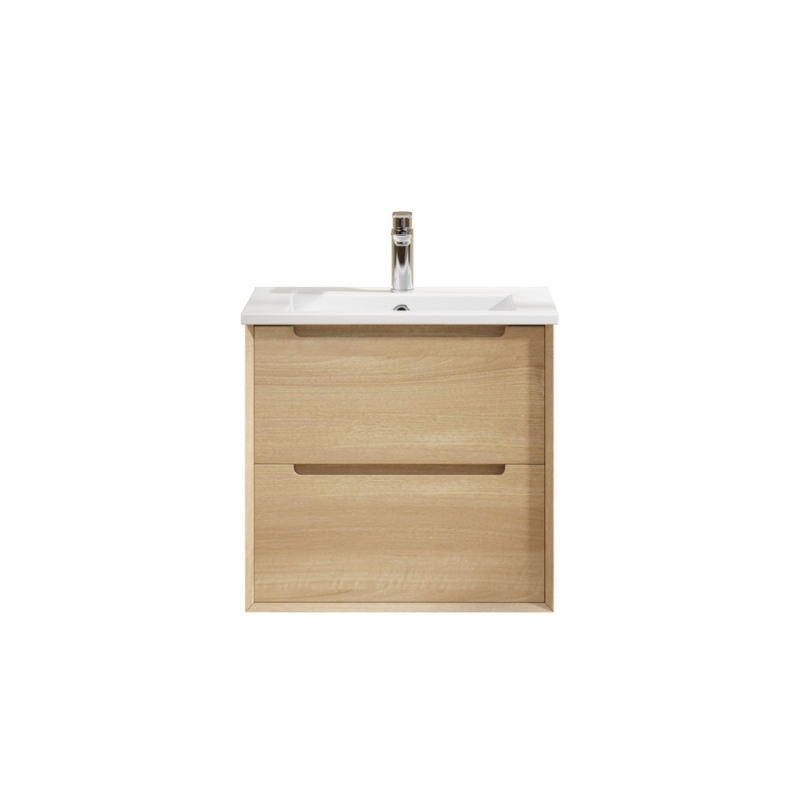 590x460x550mm Bell Collection Natural Oak 2/DW Wall Hung Vanity