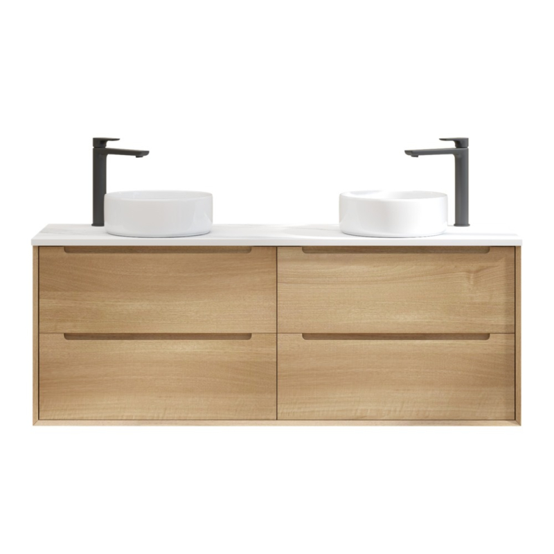 1490x460x550mm Bell Collection Natural Oak 4/DW Wall Hung Vanity