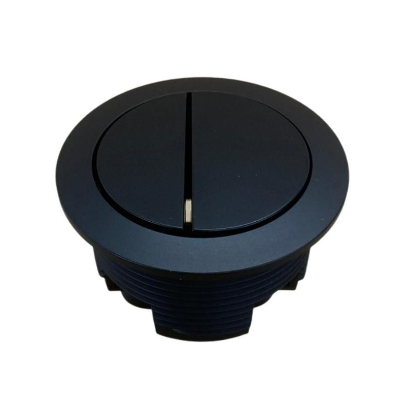 BTW Cistern Matt Black Round Button