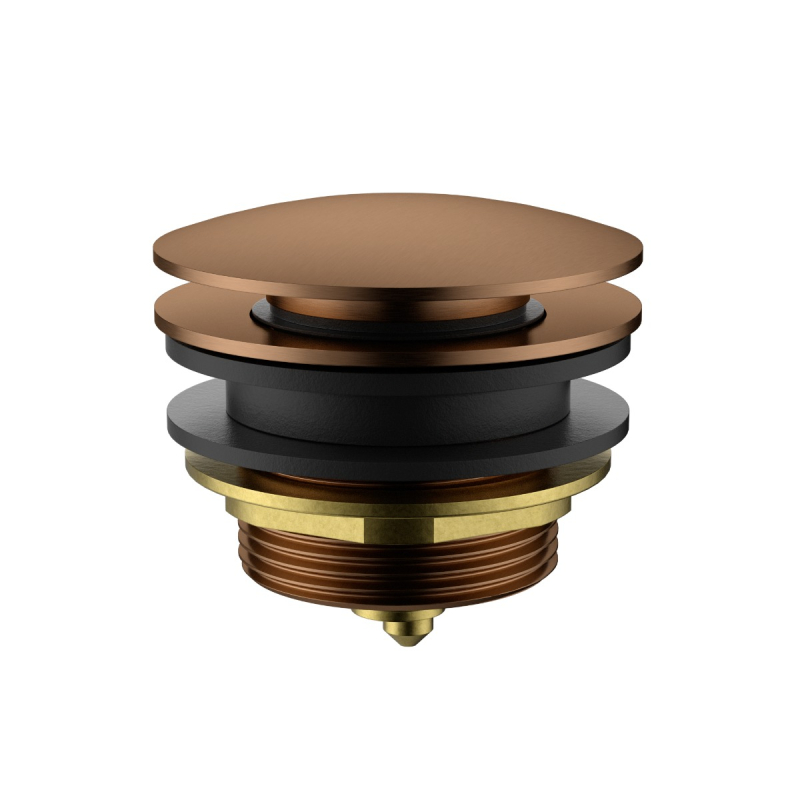 40mm Bath Pop-Up Plug With Removabel Waste No Overflow Brushed Copper