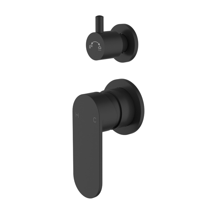 Sora SS Wall Diverter Mixer Trim Kits Matt Black