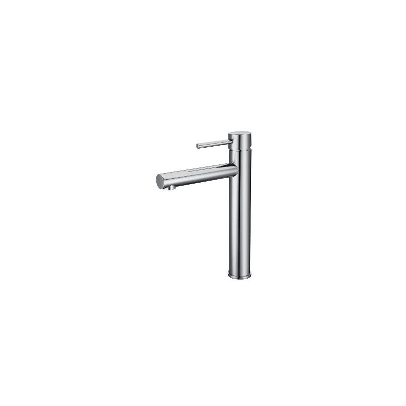Round Brushed Nickel Tower Basin Mixer