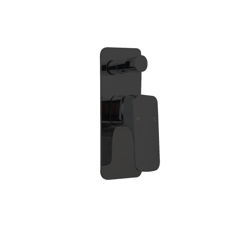 Kompakt Eckig Divertor Matte Black Mixer