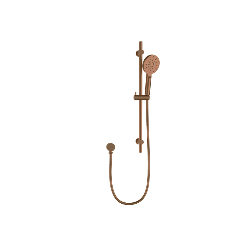 Rund Brass Brushed Bronze Sliding Rail With 3 Spray Function Hand Shower Head