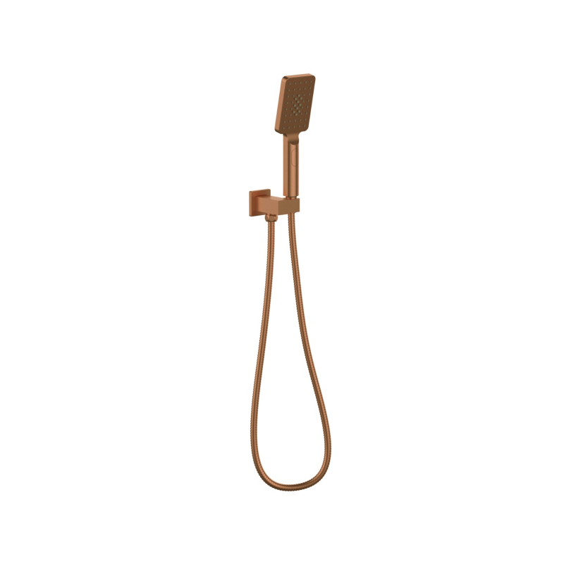 Eckig Brushed Bronze 3 Spray Hand Shower On Bracket