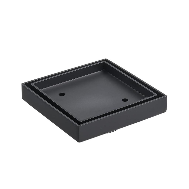 115X115mm Black Square Tile Insert Floor Drain(75mm Outlet)