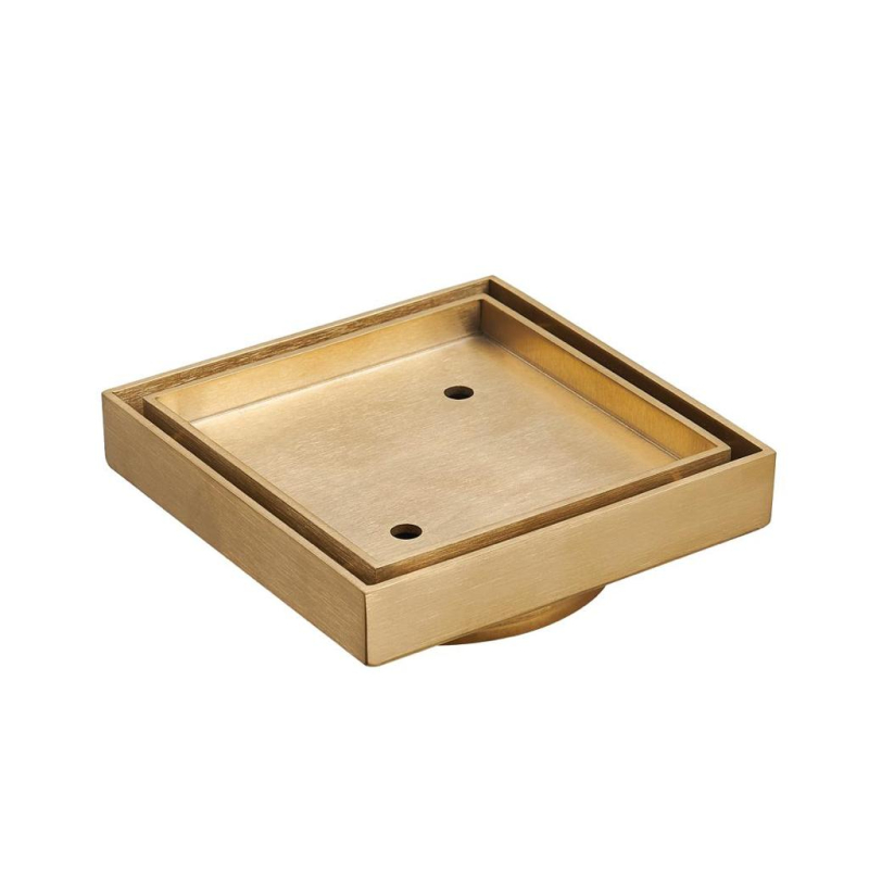 115X115mm Rose Gold Slim Square Tile Insert Floor Drain(90mm Outlet)