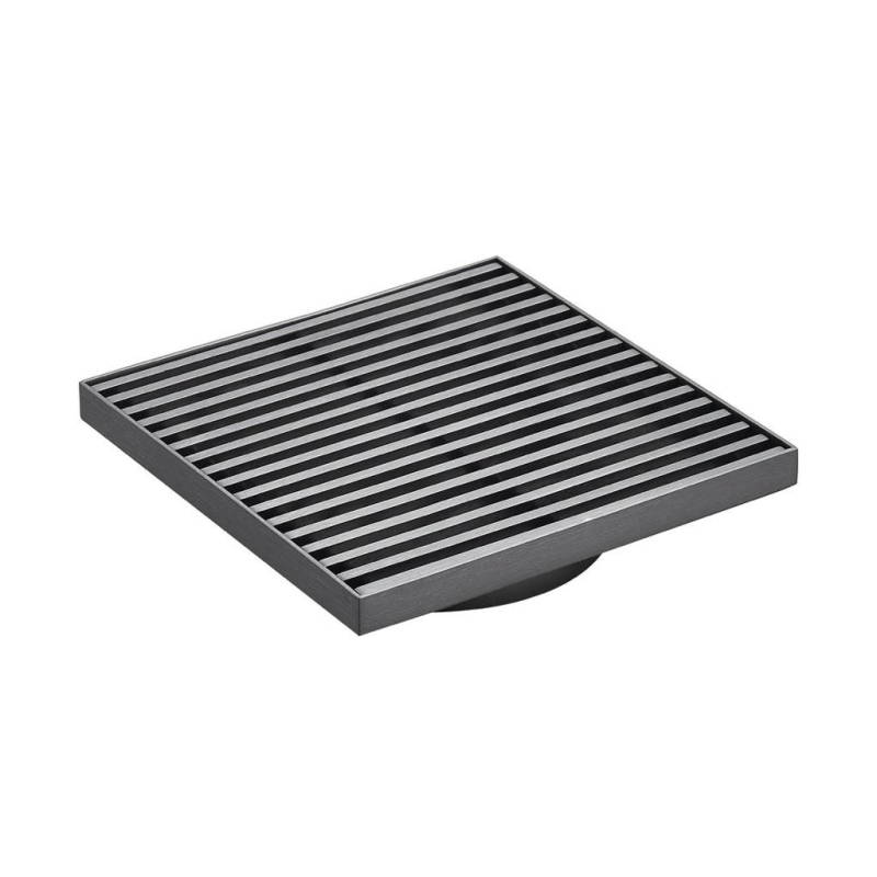 115X115mm Gun Mental Grills Square Floor Drain(80mm)