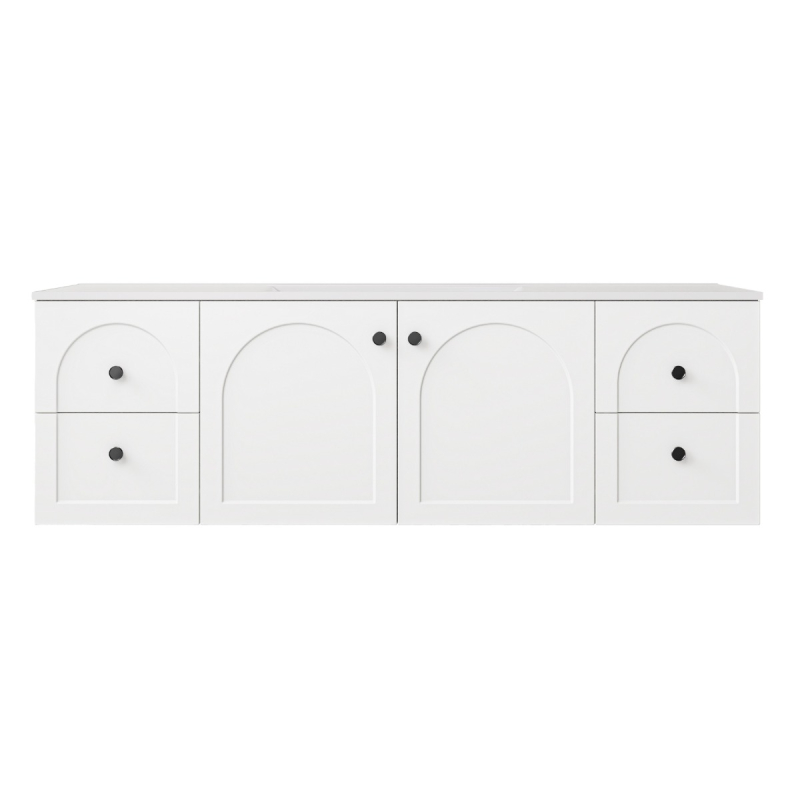 1490*455*470mm Matte White Chester Federation Wall Hung PVC Cabinet