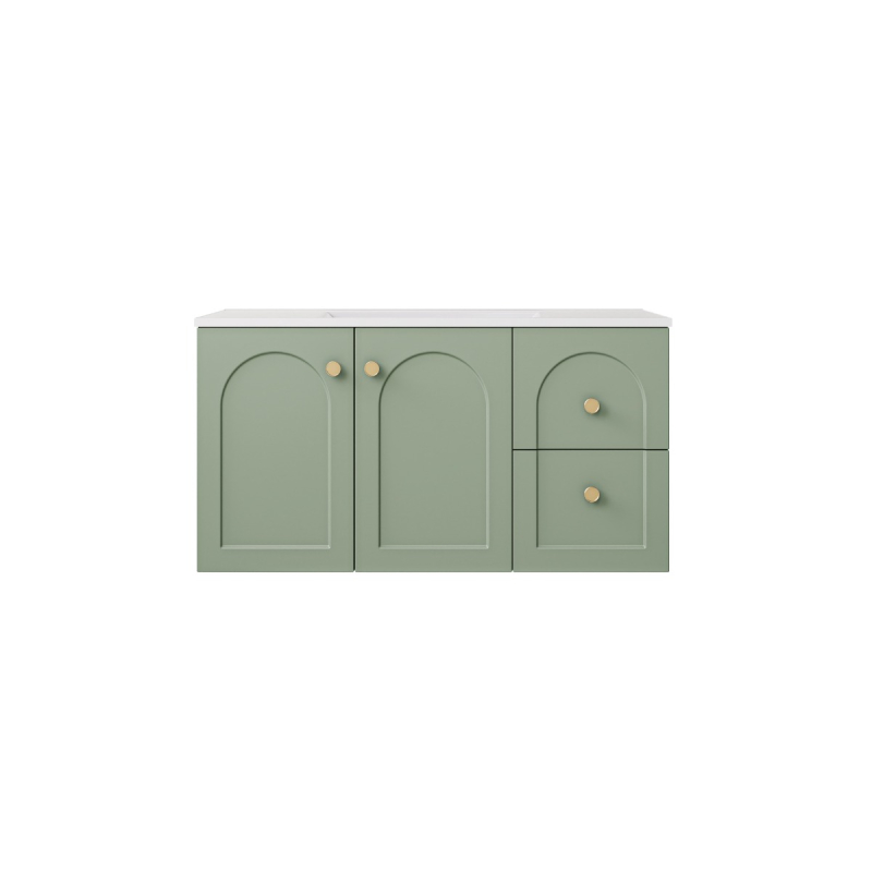 890*455*470mm Olive Green Chester Federation Wall Hung PVC Cabinet,Right Hand Drawers