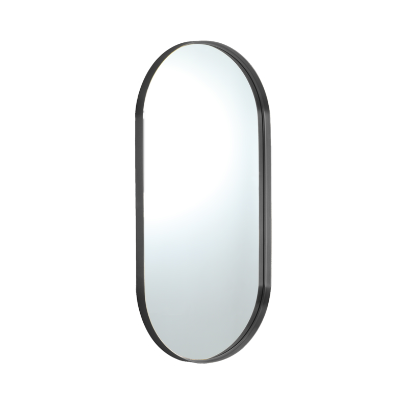 450X900X35mm Gun Metal Ellips Frame Mirror