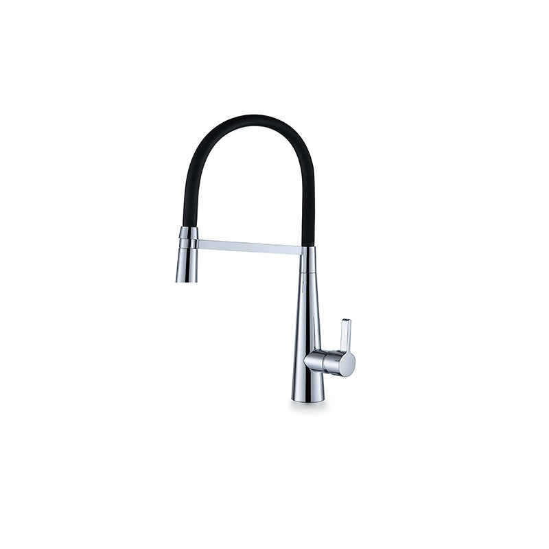 Chrome Designer Gooseneck Pull Out Kitchen Mixer
