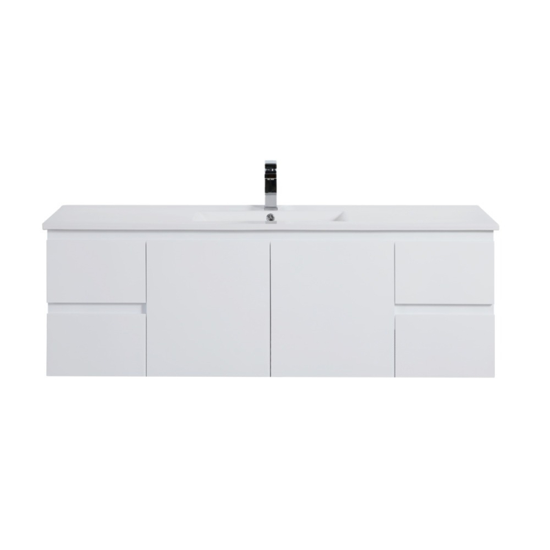 1490*455*480mm Gloss White Alpha Wall Hung PVC Vanity