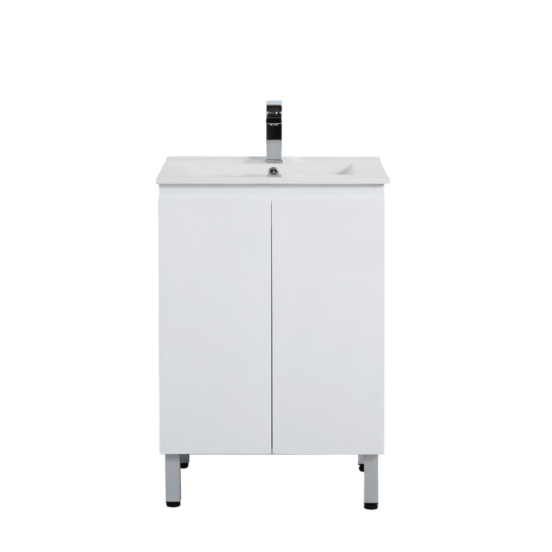 590*355*860mm Ensuite Gloss White Alpha Ensuite Free Standing PVC Vanity