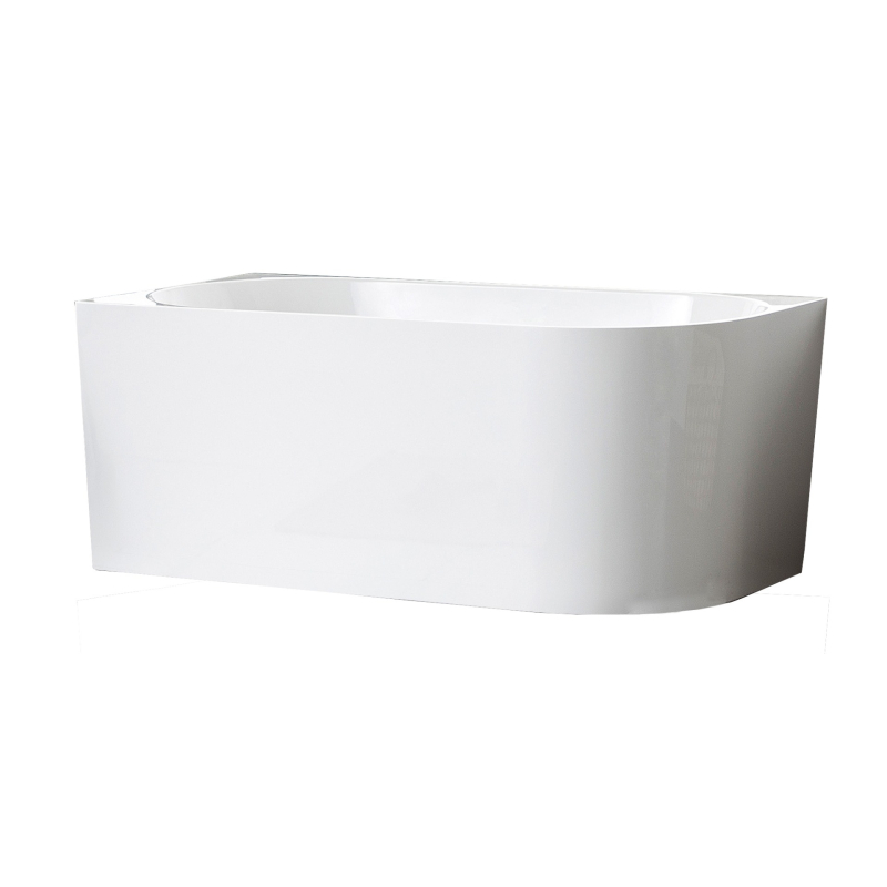 1500X750X600mm Gloss White Bingie Skirt Bath Left Coner None Overflow 40mm Waste And Pipe Supplied