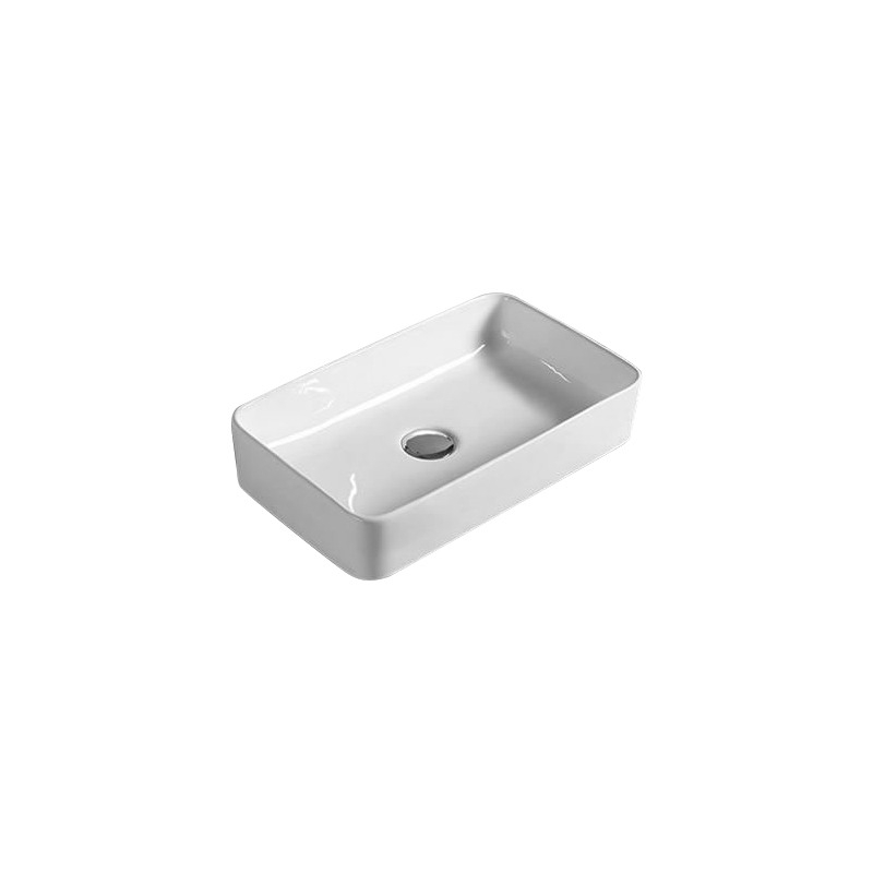 361*231*119mm Gloss White Crete Fine Ceramic Above Counter Basin No Overflow 32mm Waste