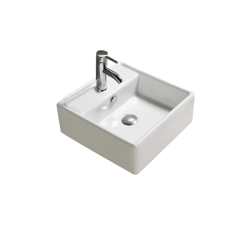 470*463*165mm Gloss White Crete Fine Ceramic Wall Hung/Above Basin Tap Hole With Overflow 32mm Waste