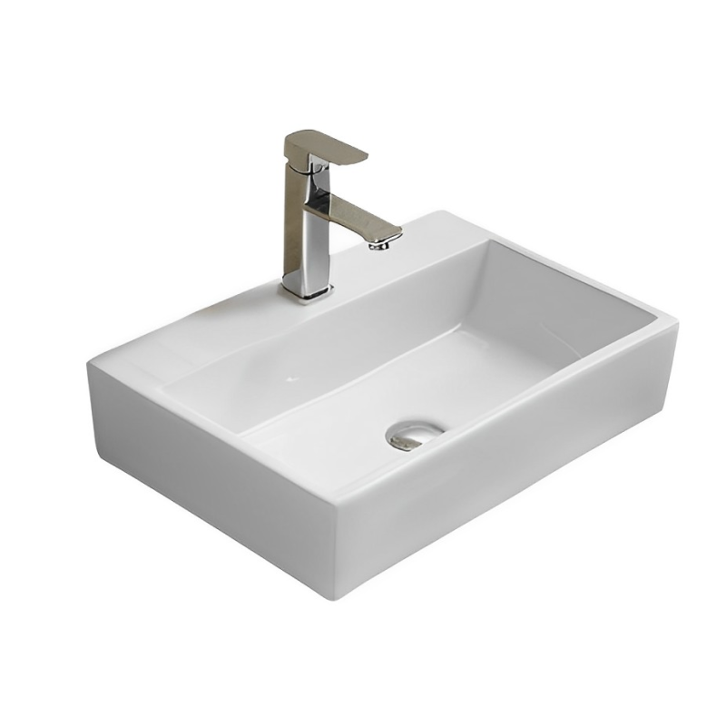530*360*120mm Gloss White Crete Fine Ceramic Wall Hung/Above Basin Tap Hole No Overflow 32mm Waste