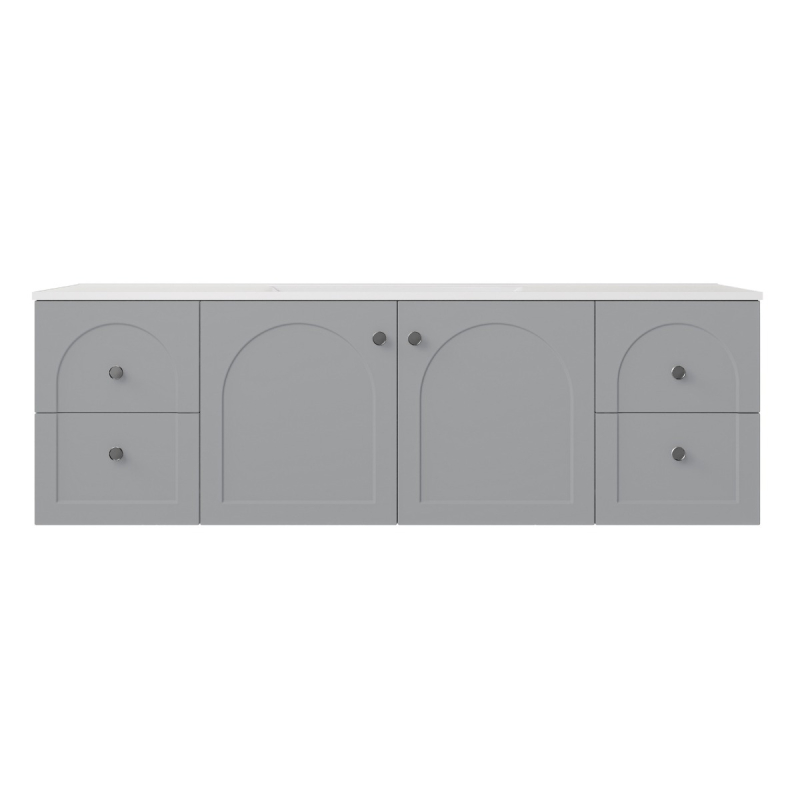 1490*455*470mm Matte Grey Chester Federation Wall Hung PVC Cabinet