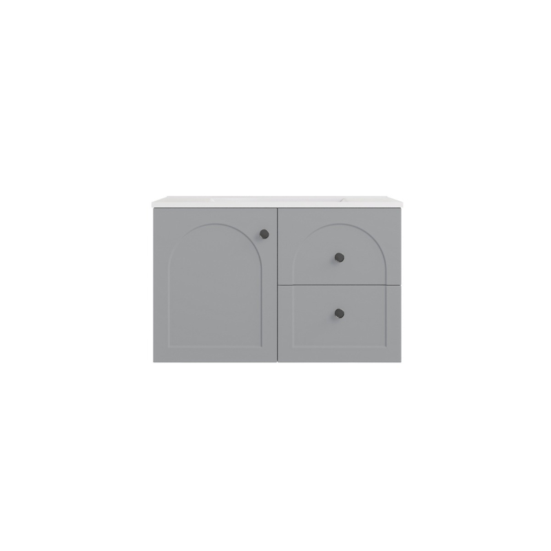 740*455*470mm Matte Grey Chester Federation Wall Hung PVC Cabinet,Right Hand Drawers