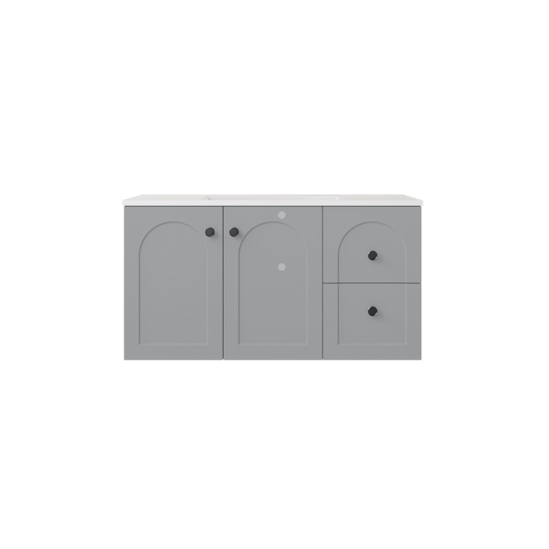 890*455*470mm Matte Grey Chester Federation Wall Hung PVC Cabinet,Right Hand Drawers