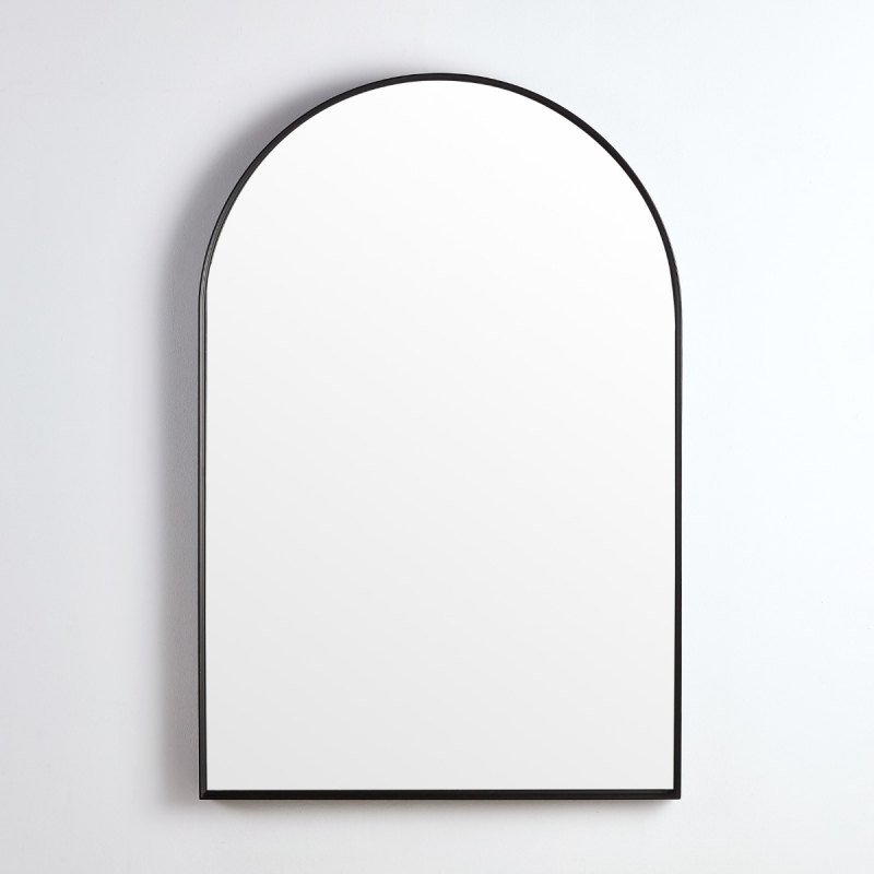 600X900X35mm Matte Black Arco Frame Mirror