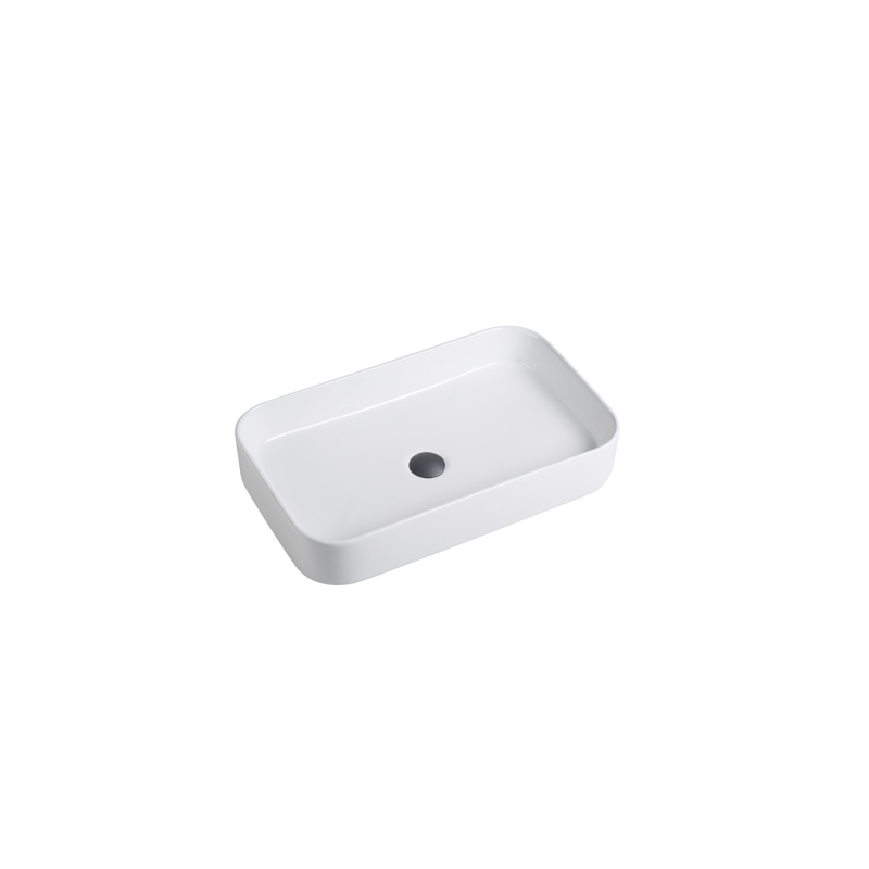 500*370*110mm Gloss White Kliff Fine Ceramic Above Counter Basin No Overflow 32mm Waste