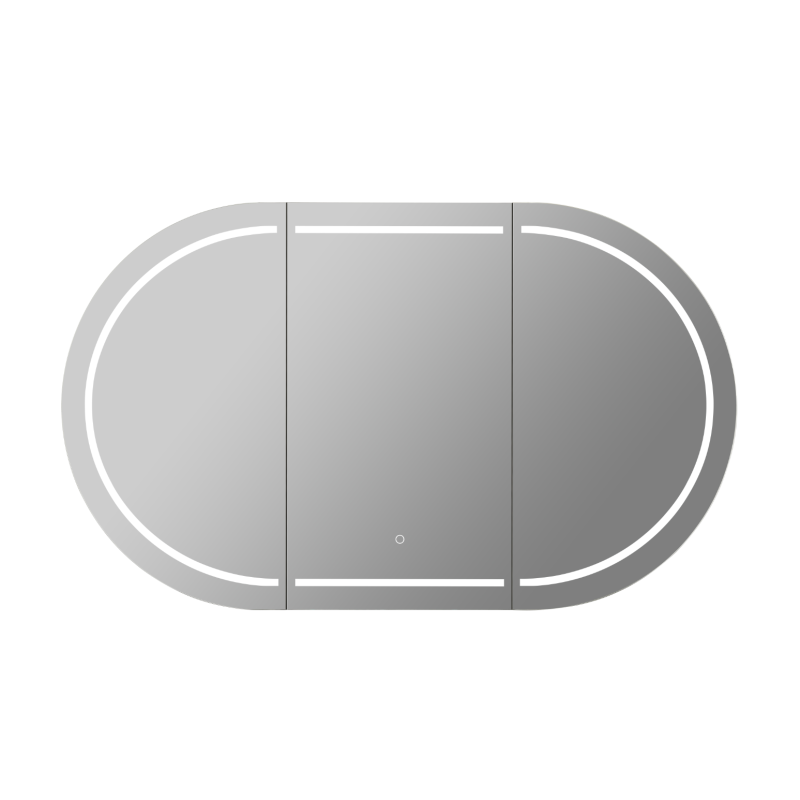 1500X800X155mm Matte White Allison Pill LED Shaving Cabinet