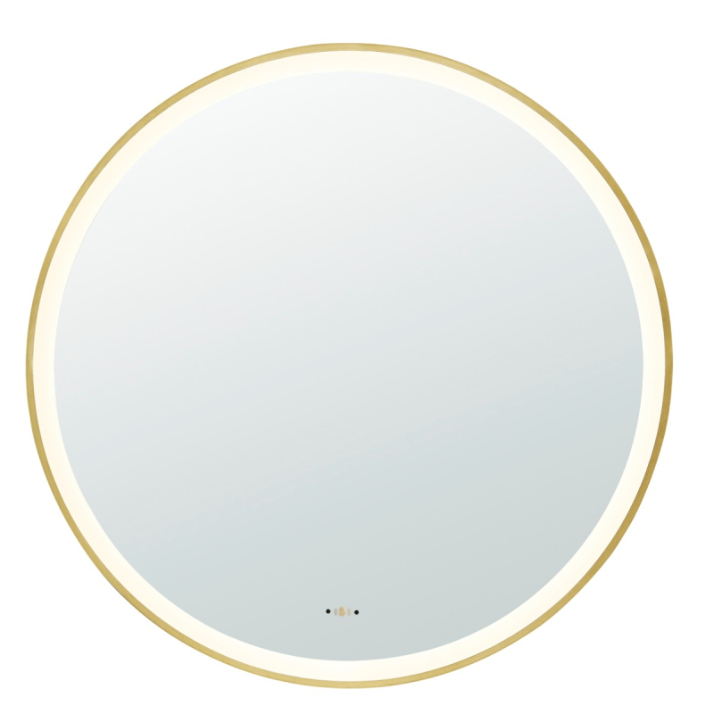 800X800X32mm Brushed Gold Orbis Framed LED Mirror