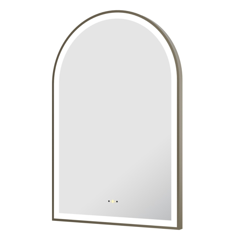 Size: 600(W)*900mm(H) Gun Metal Ellips Framed LED Mirror